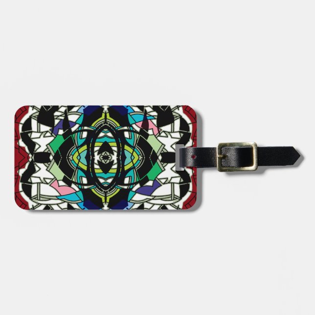 Checkered Design Luggage Tag (Front Horizontal)