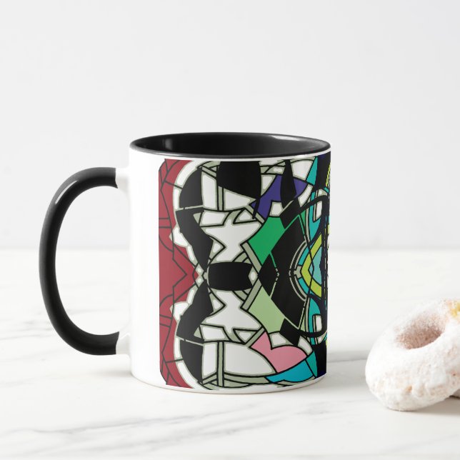 Checkered Design Mug (With Donut)