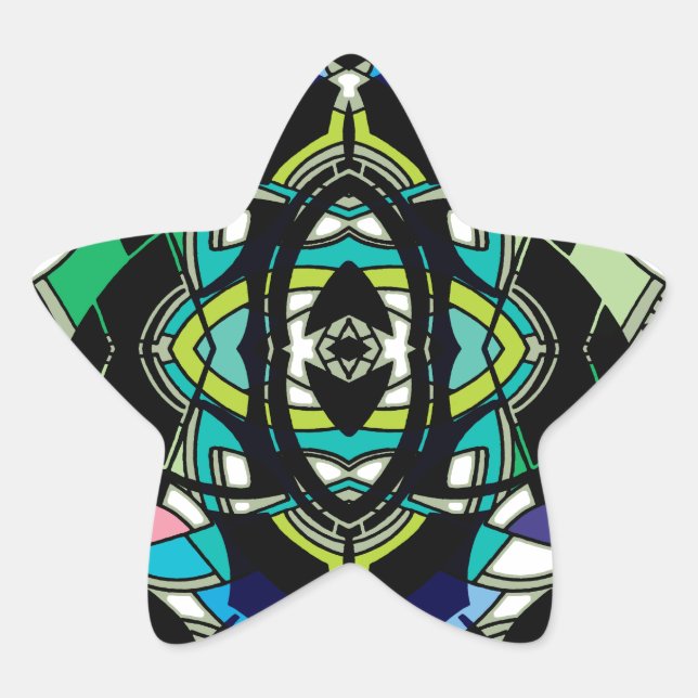 Checkered Design Star Sticker (Front)