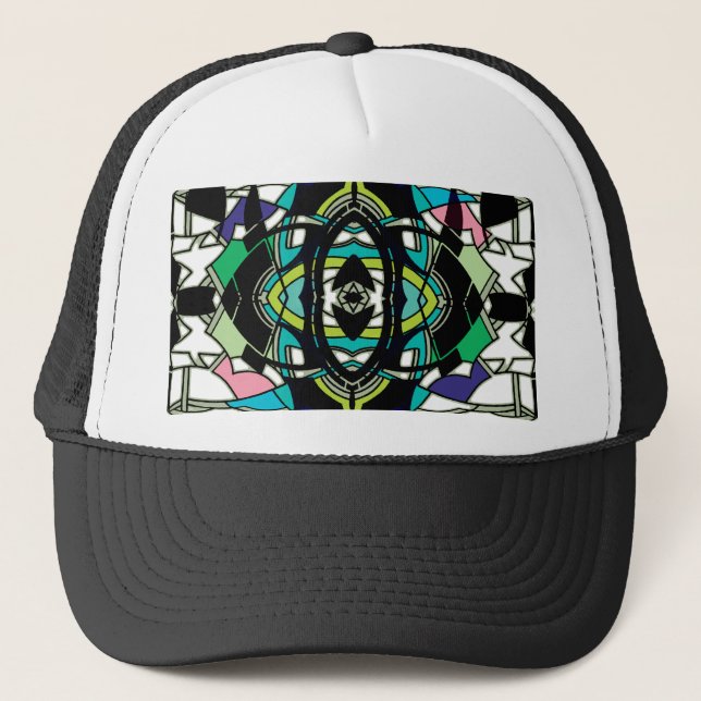 Checkered Design Trucker Hat (Front)