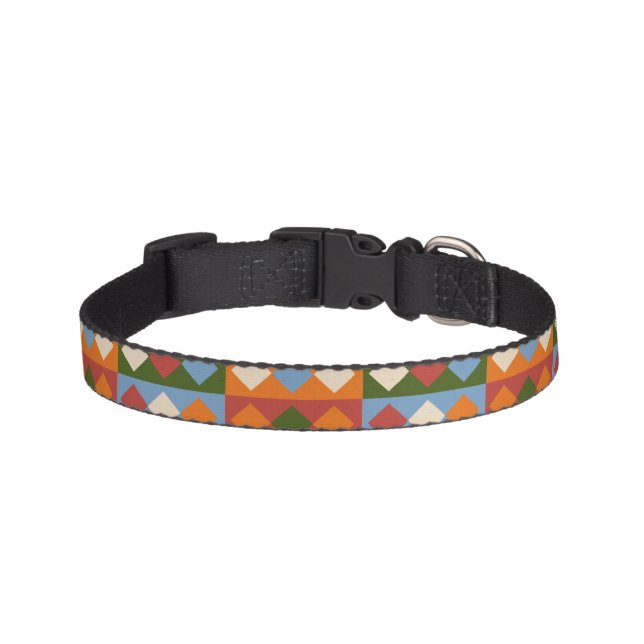 Checkered Diamond Repeat Pattern Pet Collar (Front)