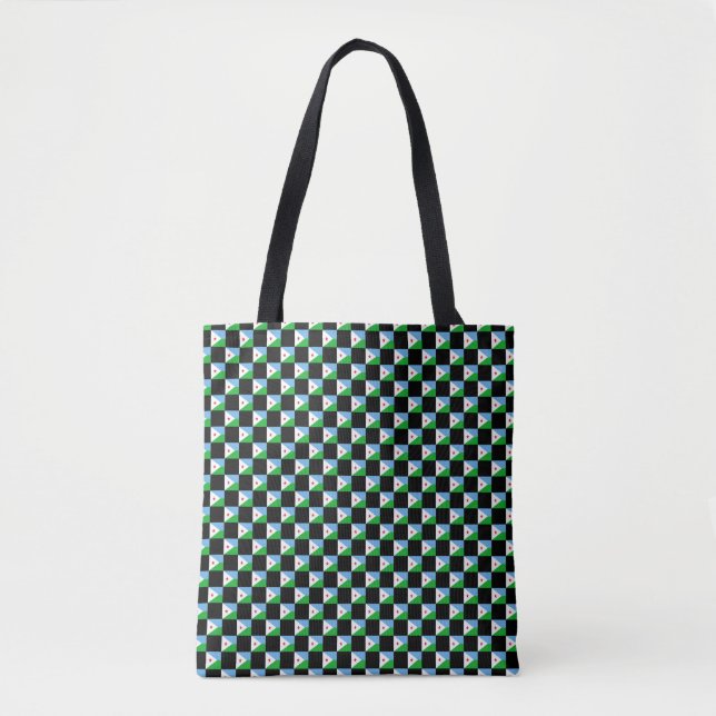 Checkered Djibouti Flag Pattern  Tote Bag (Front)