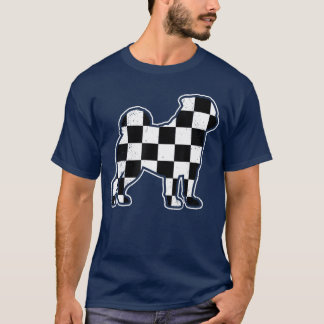 Checkered Dog Pug Dad Pug Mom Retro Vintage Checke T-Shirt