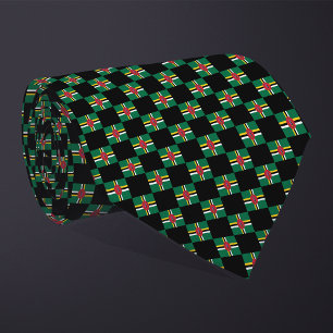Checkered Dominica Flag Pattern  Neck Tie
