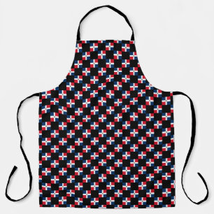 Checkered Dominican Republic Flag Pattern  Apron