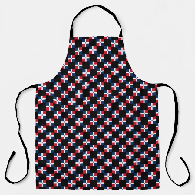 Checkered Dominican Republic Flag Pattern  Apron (Front)