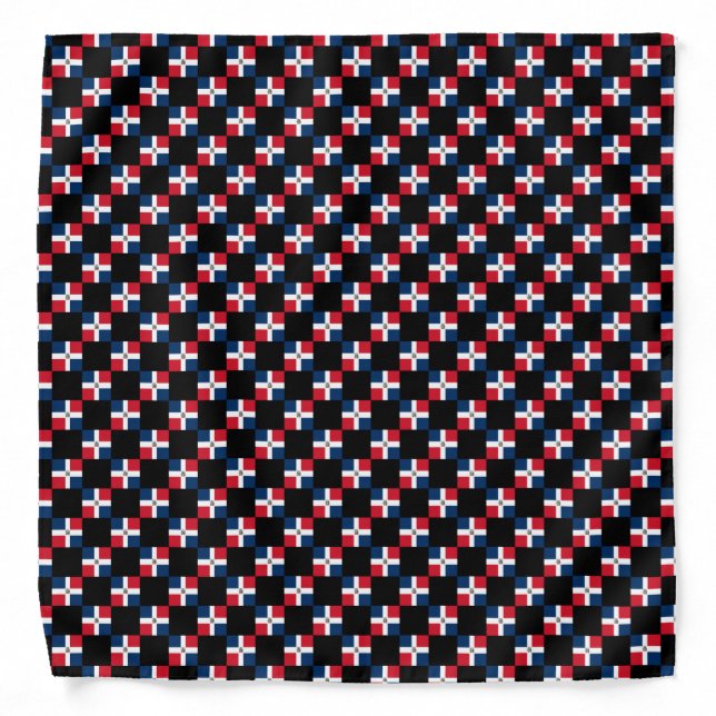 Checkered Dominican Republic Flag Pattern  Bandana (Front)