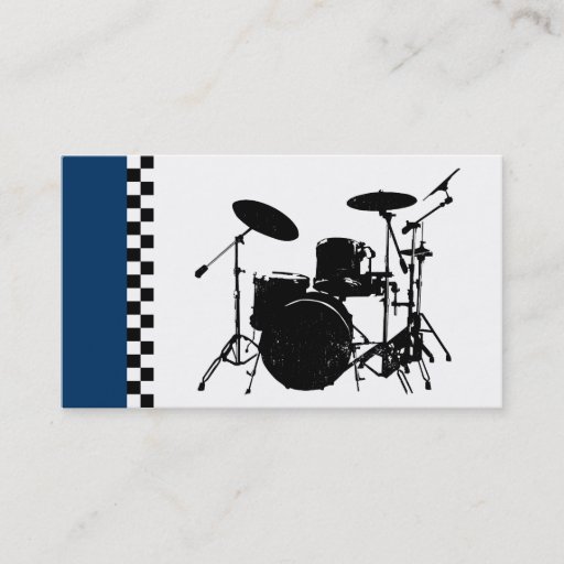 Customizable checkered drums. business card