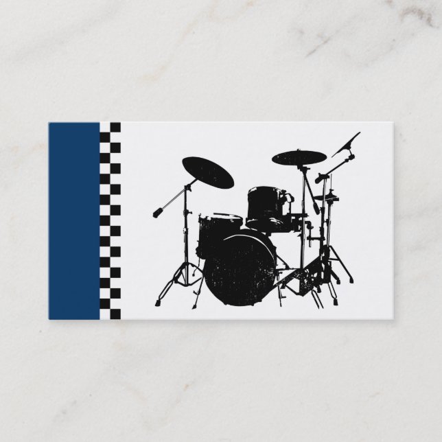 checkered drums. business card (Front)