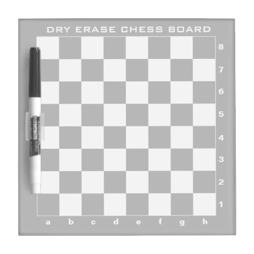 Checkered dry erase board for chess lessons