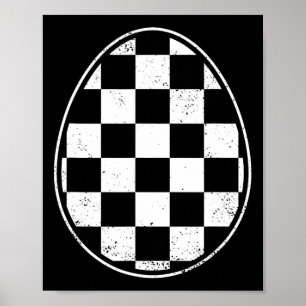 Checkered Easter Egg Race Car Gamer Funny Retro Ea Poster