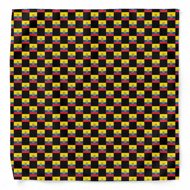 Checkered Ecuador Flag Pattern  Bandana (Front)