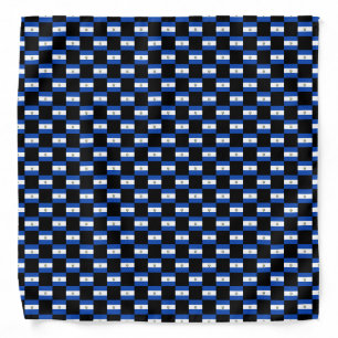 Checkered El Salvador Flag Pattern  Bandana