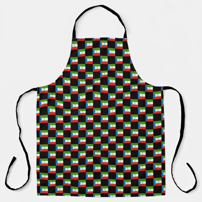 Checkered Equatorial Guinea Flag Pattern  Apron (Front)