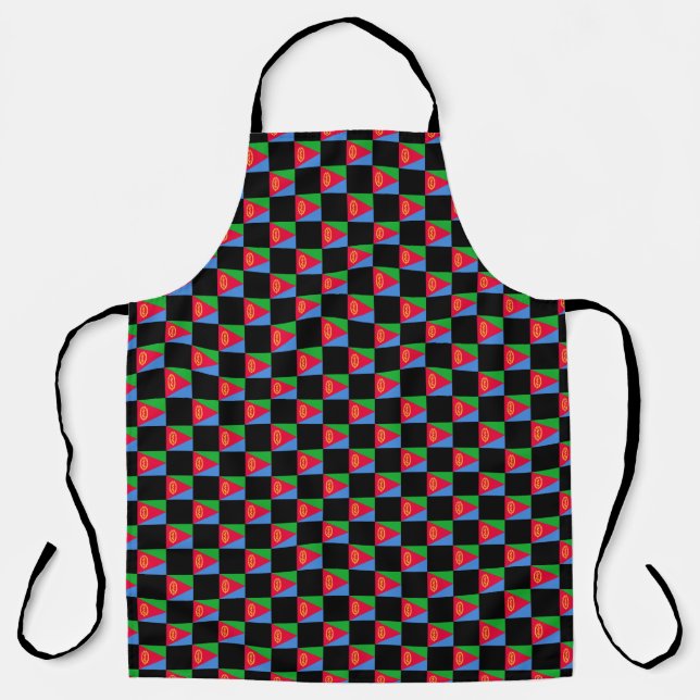 Checkered Eritrea Flag Pattern  Apron (Front)