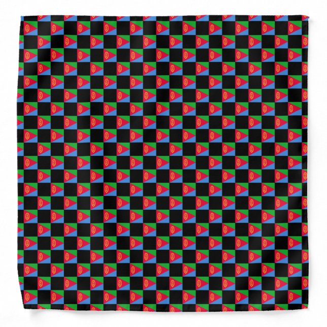 Checkered Eritrea Flag Pattern  Bandana (Front)