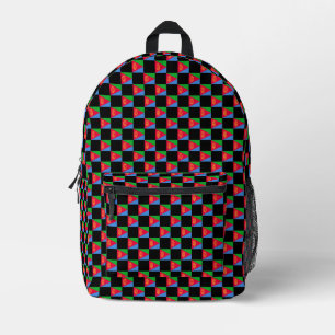 Checkered Eritrea Flag Pattern  Printed Backpack