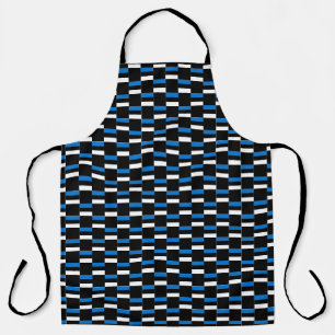 Checkered Estonia Flag Pattern Apron