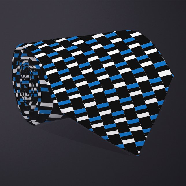 Checkered Estonia Flag Pattern  Neck Tie (Creator Uploaded)