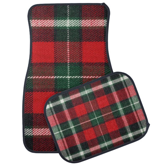 Checkered fabric texture: blank, versatile car floor mat (Set)