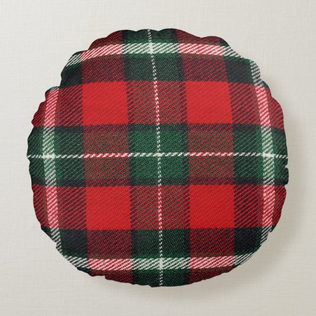 Checkered fabric texture: blank, versatile round pillow (Front)