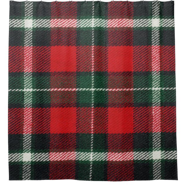 Checkered fabric texture: blank, versatile shower curtain (Front)