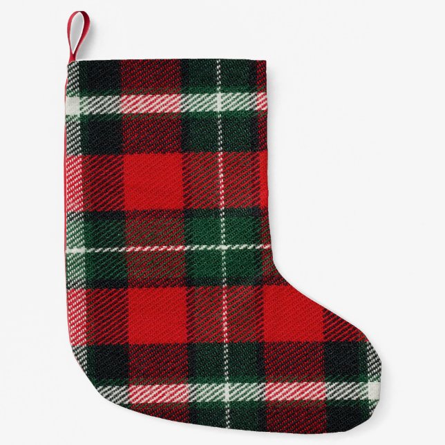 Checkered fabric texture: blank, versatile small christmas stocking (Front)