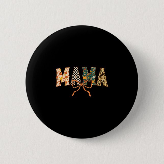 Checkered Fall Mama  Button (Front)