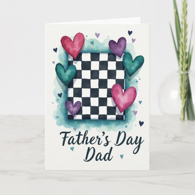 Checkered Fathers Day Art Card (Front)
