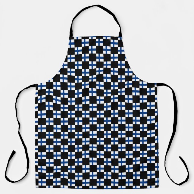 Checkered Finland Flag Pattern  Apron (Front)