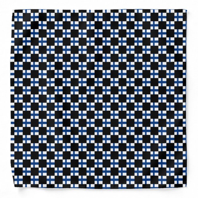 Checkered Finland Flag Pattern  Bandana (Front)