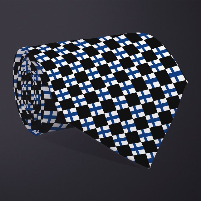 Checkered Finland Flag Pattern  Neck Tie (Creator Uploaded)