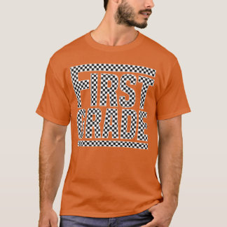 Checkered First Grade Back to School Boys Girls Ki T-Shirt
