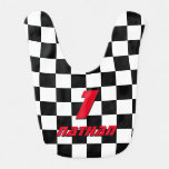 Checkered Flag Auto Racing 1st Birthday Baby Bib at Zazzle
