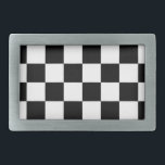 Checkered flag auto racing belt buckle<br><div class="desc">Checkered flag auto racing belt buckle. Custom beltbuckle with black and white squares print. Cute Holiday gift idea for dad,  husband,  brother,  sister,  wife etc.</div>