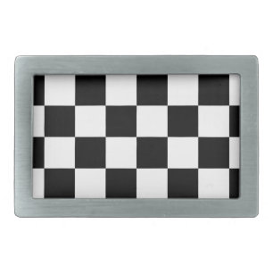Checkered flag auto racing belt buckle
