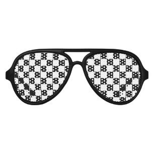 Checkered Flag Aviator Sunglasses
