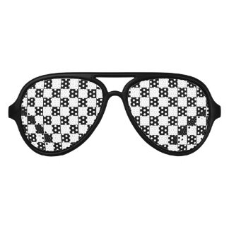 Checkered Flag Aviator Sunglasses