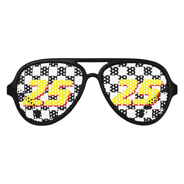 Checkered flag Birthday party shades sunglasses (Front)
