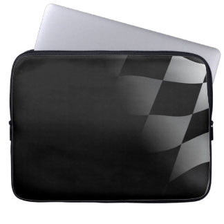 Checkered Flag Black Neoprene Laptop Sleeve