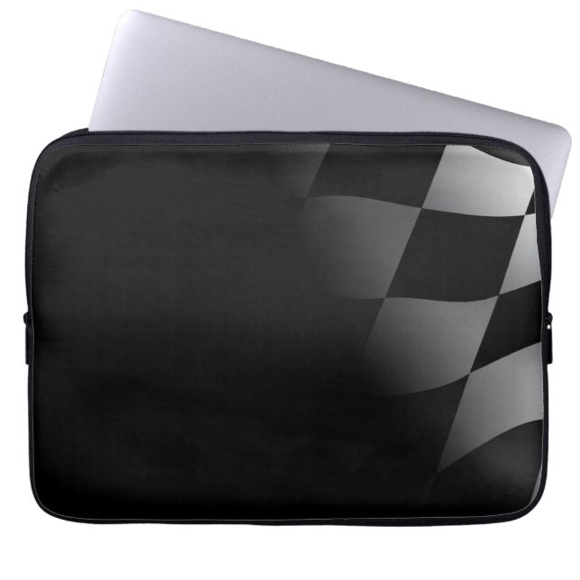 Checkered Flag Black Neoprene Laptop Sleeve (Front)