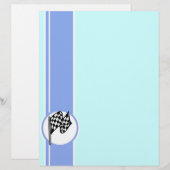Checkered Flag; Blue (Front/Back)