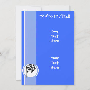 Checkered Flag; Blue Invitation