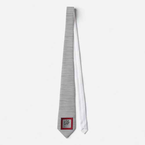 Checkered Flag brushed aluminum look Tie