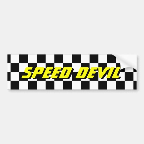 Checkered flag bumper sticker for auto racing fan