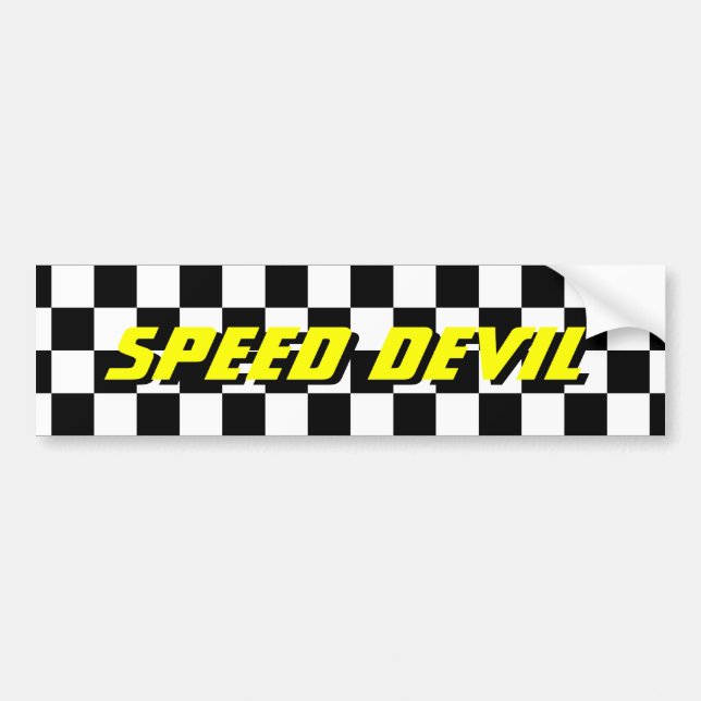 Checkered flag bumper sticker for auto racing fan (Front)
