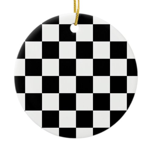 Checkered Flag Ceramic Ornament