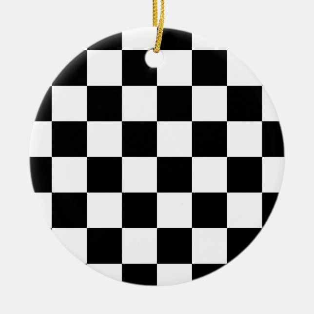 Checkered Flag Ceramic Ornament (Front)