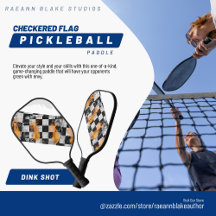 Checkered Flag Custom Designed Pickleball Paddle