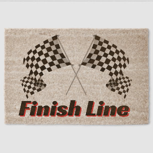Checkered Flag Design Coir Door Mat